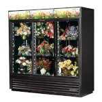 True GDM-69FC-HC-LD - Floral Merchandiser, three-section, (3) glass sliding doors, powder coated